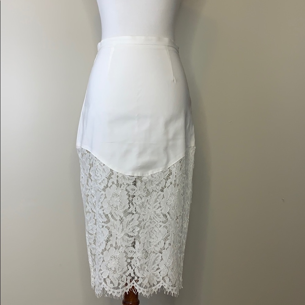 DO+BE Ivory Lace Pencil Skirt S